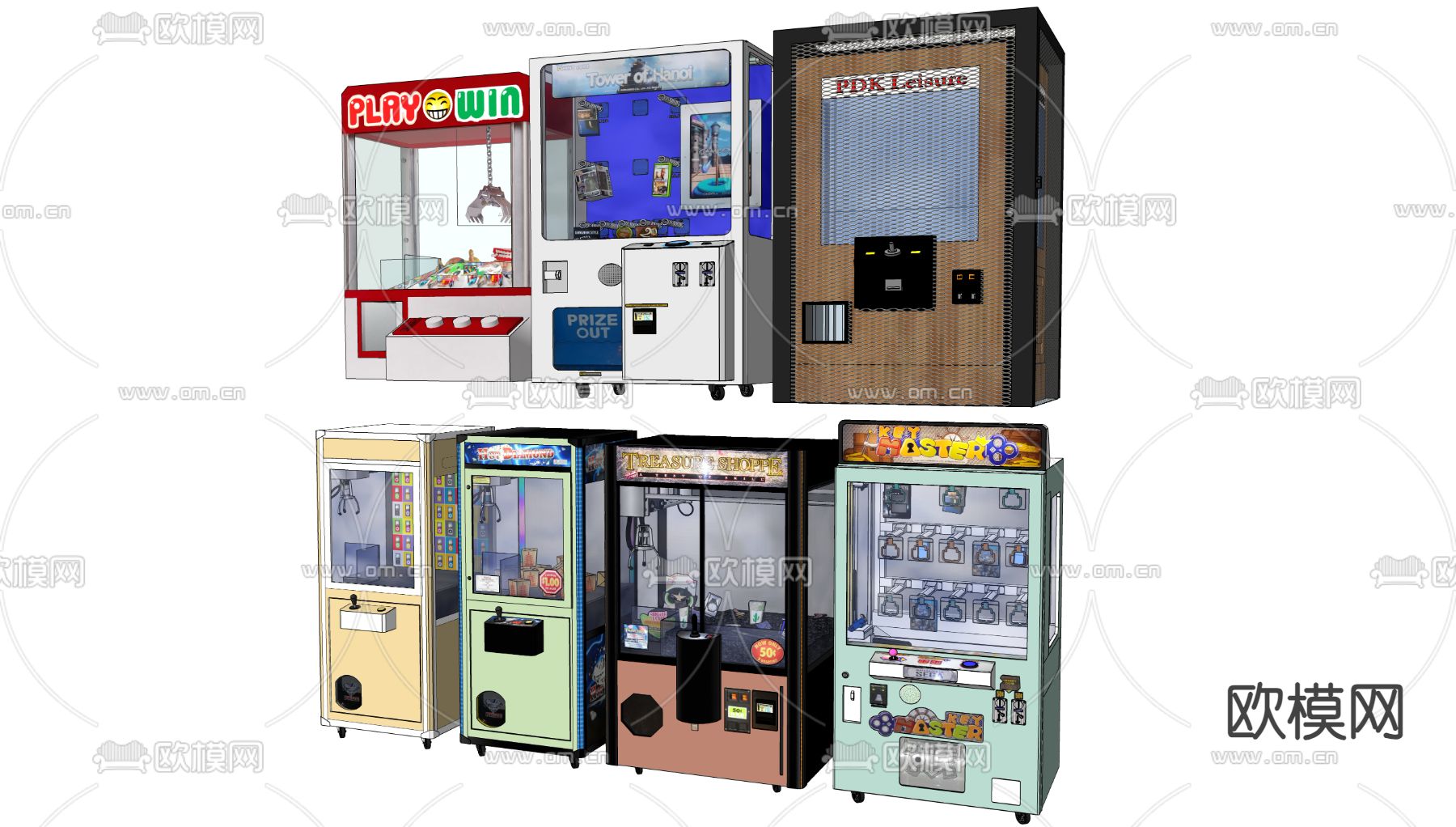 抓娃娃机 游戏机su模型下载（渲染图2）