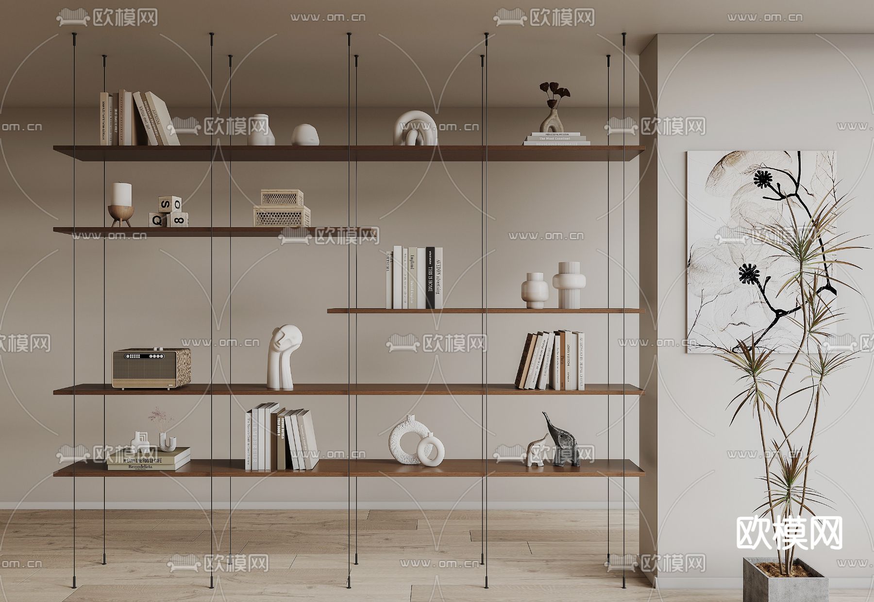 置物架 钢丝书架 陈列架3d模型下载