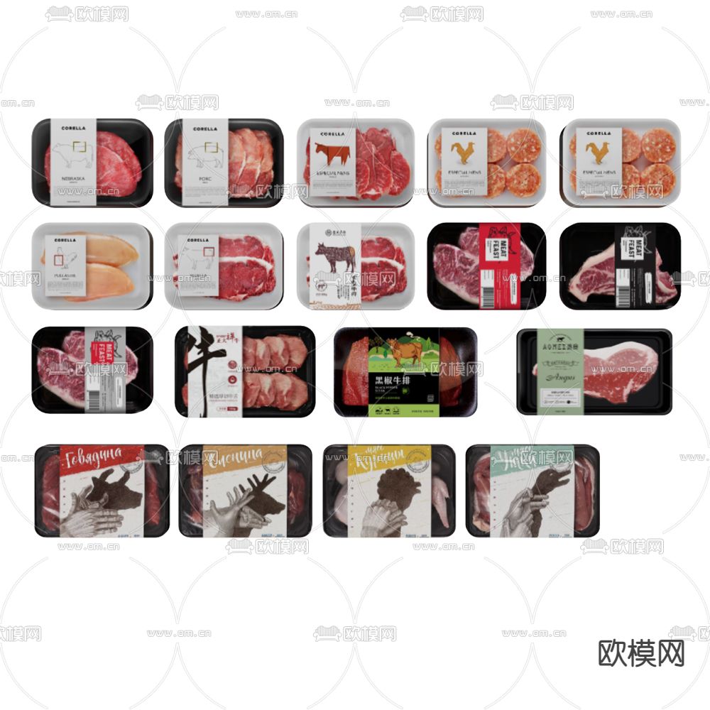 肉品 肉类 肉 牛肉 海鲜su模型下载（渲染图1）