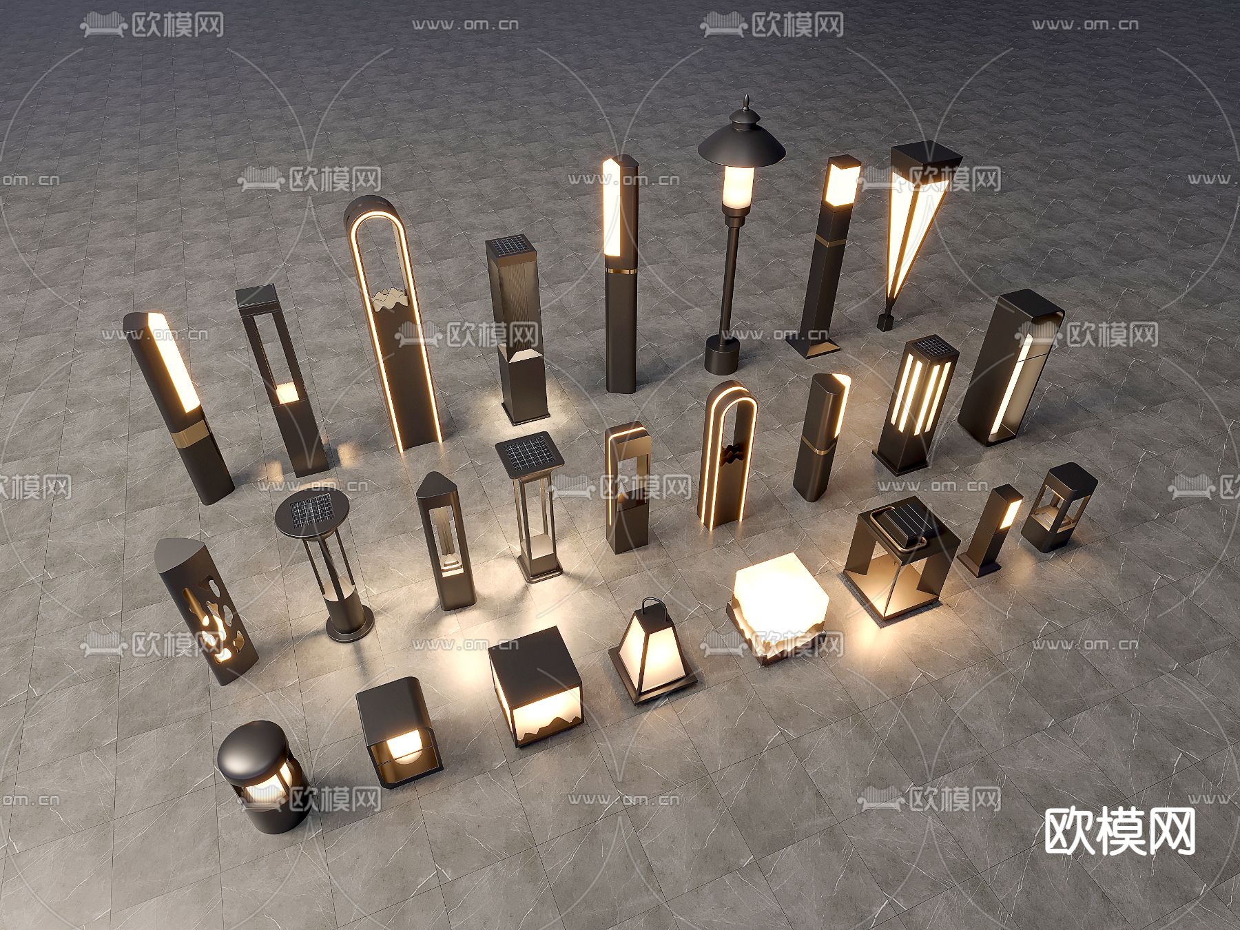 景观灯 户外灯 草坪灯 路灯3d模型下载