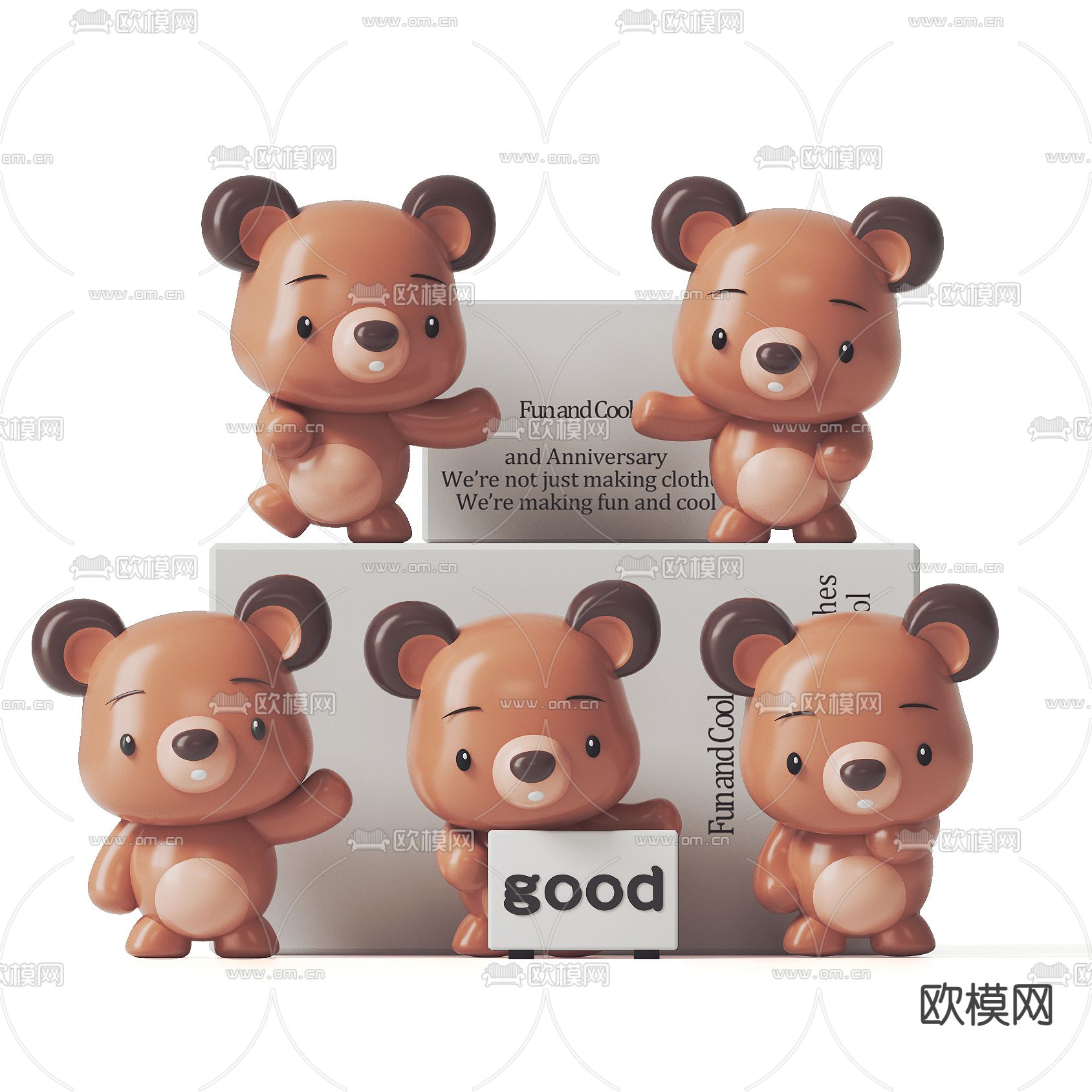 小熊公仔 玩偶 潮玩3d模型下载