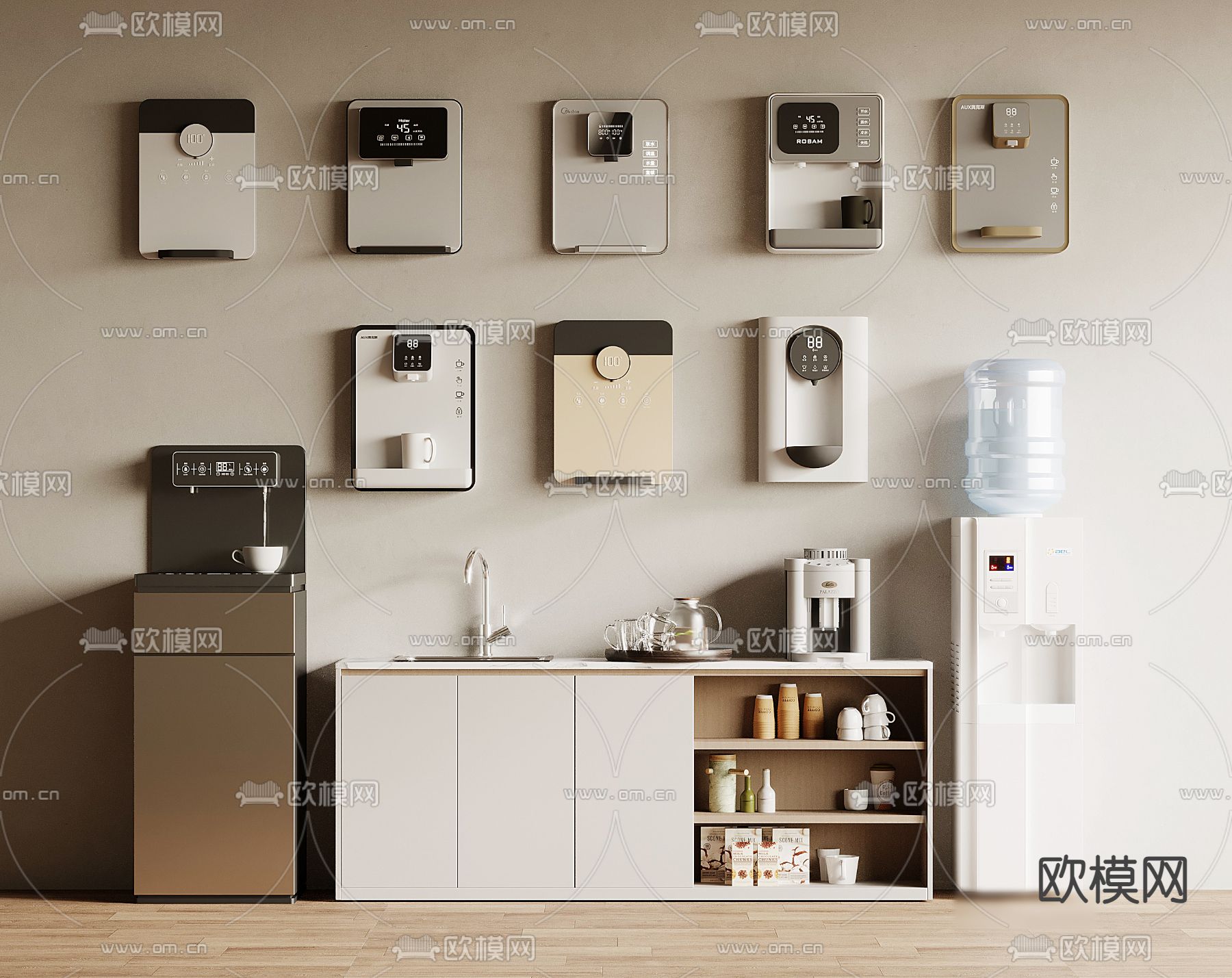 直饮机 饮水机 茶水柜 茶吧机3d模型下载