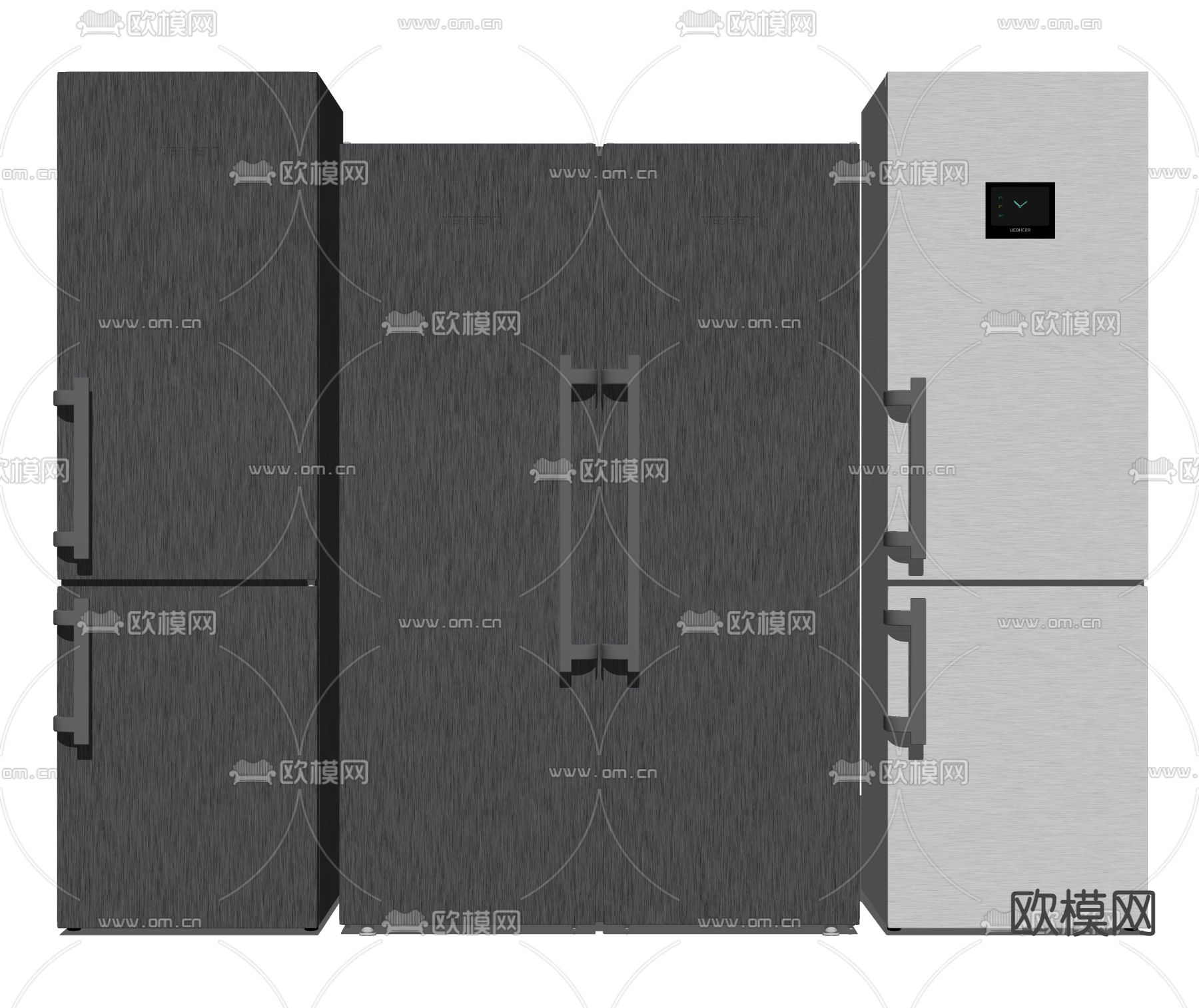 双开门冰箱su模型