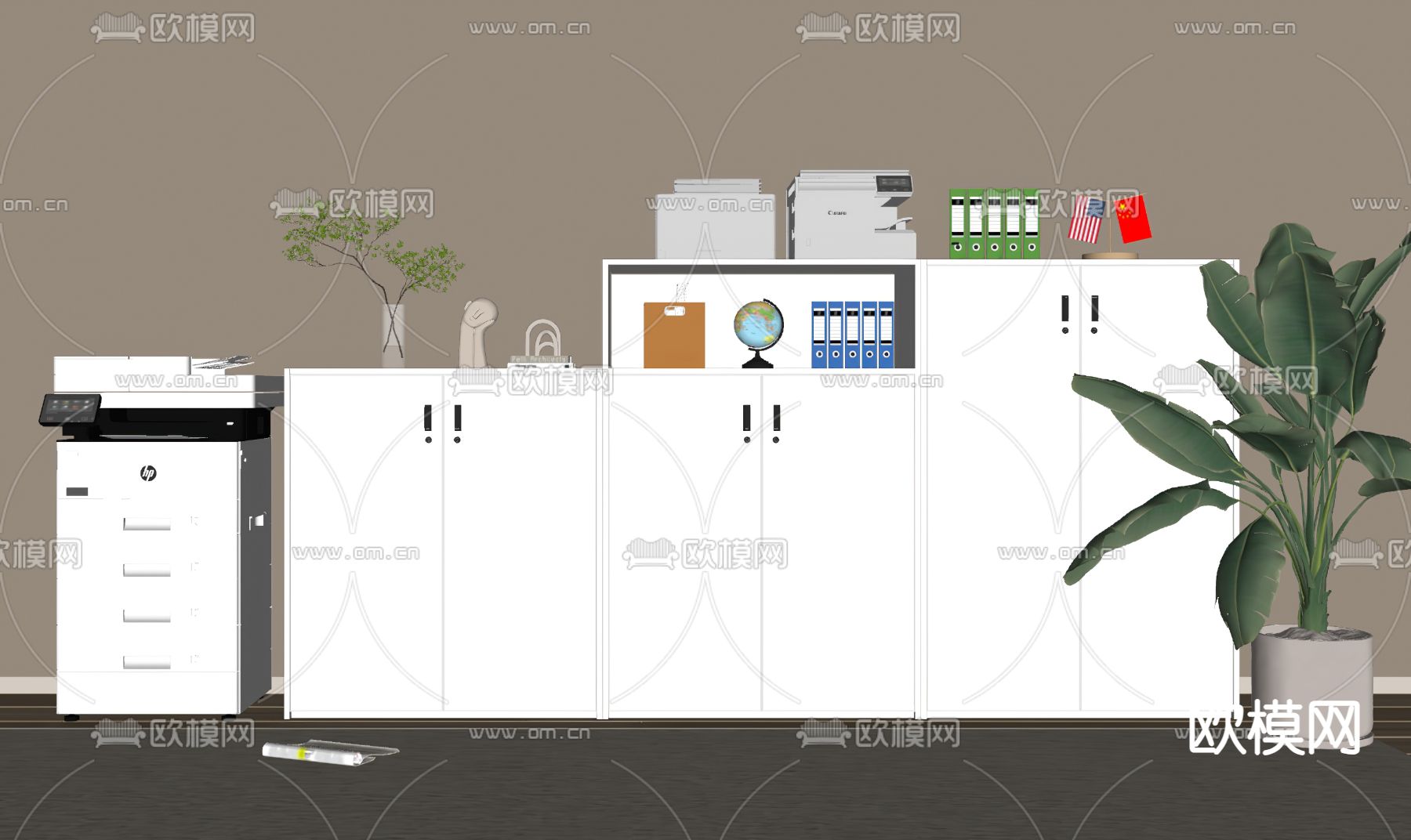 现代文件柜su模型下载（渲染图3）