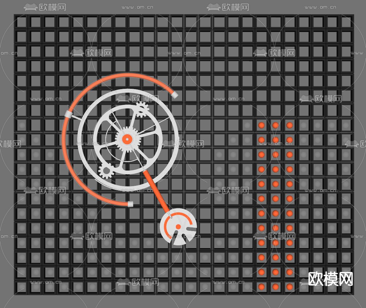 工业风齿轮壁灯su模型下载（渲染图2）