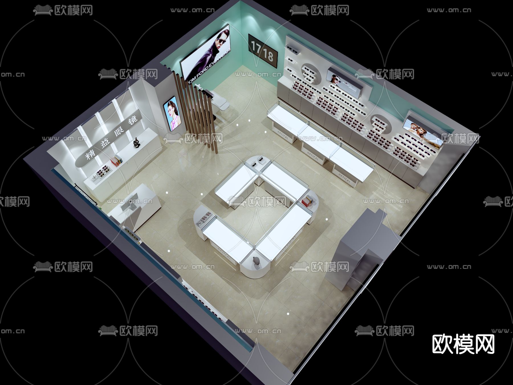 眼镜店3d模型下载（渲染图4）