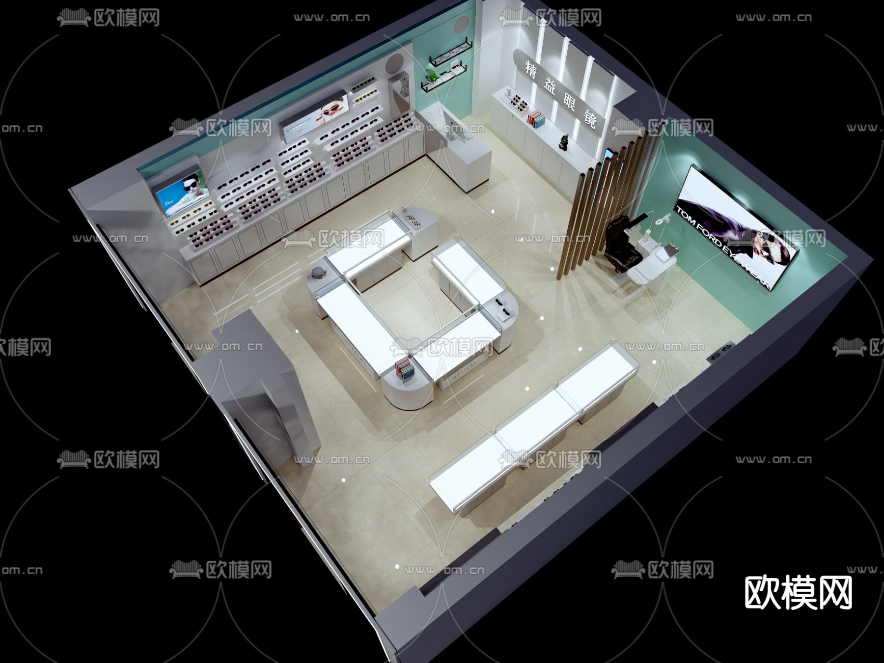 眼镜店3d模型下载（渲染图3）