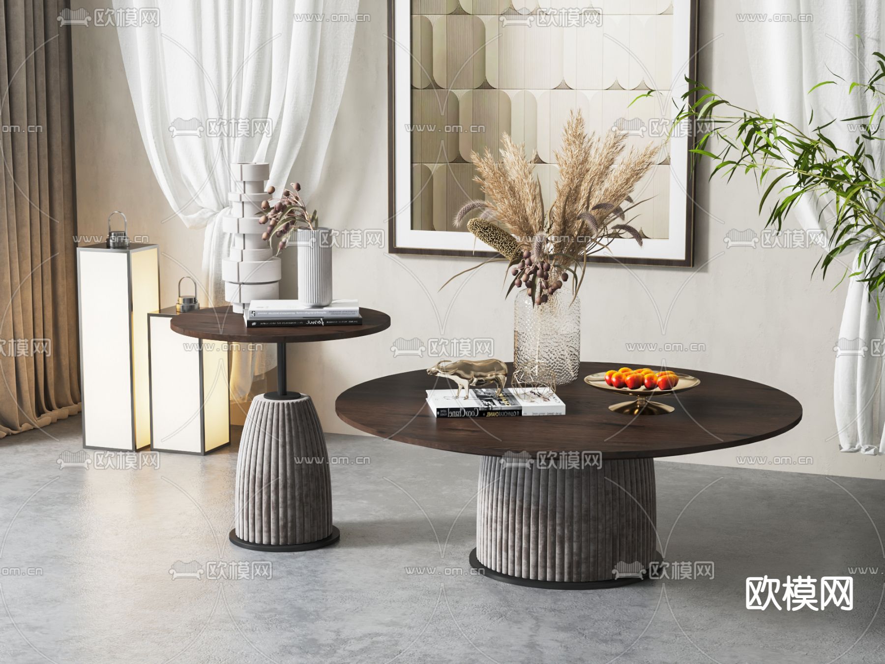 现代子母茶几3d模型下载
