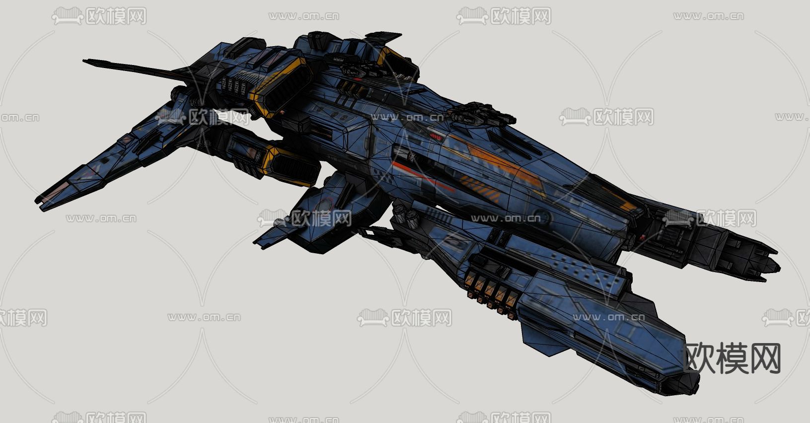 科幻飞行器 宇宙飞船 外星战舰su模型下载（渲染图2）