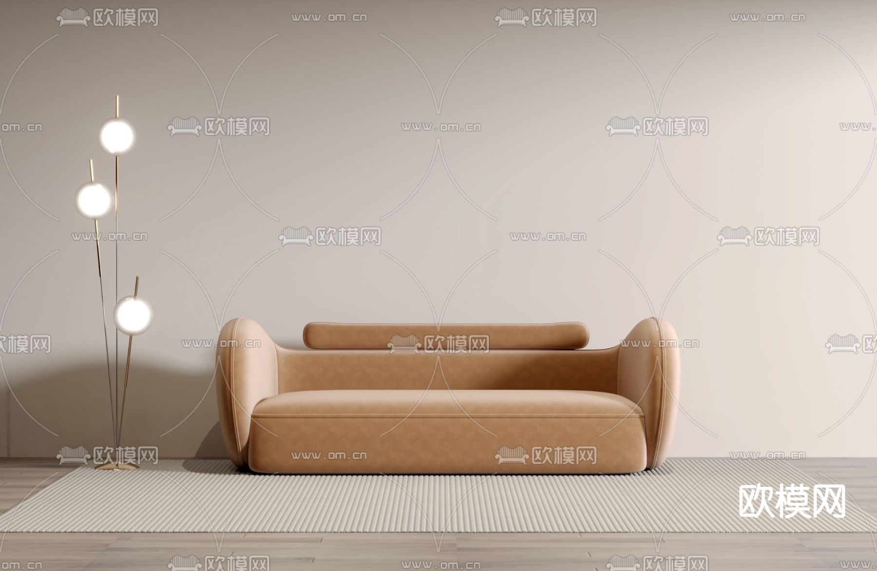 双人沙发 皮沙发3d模型下载