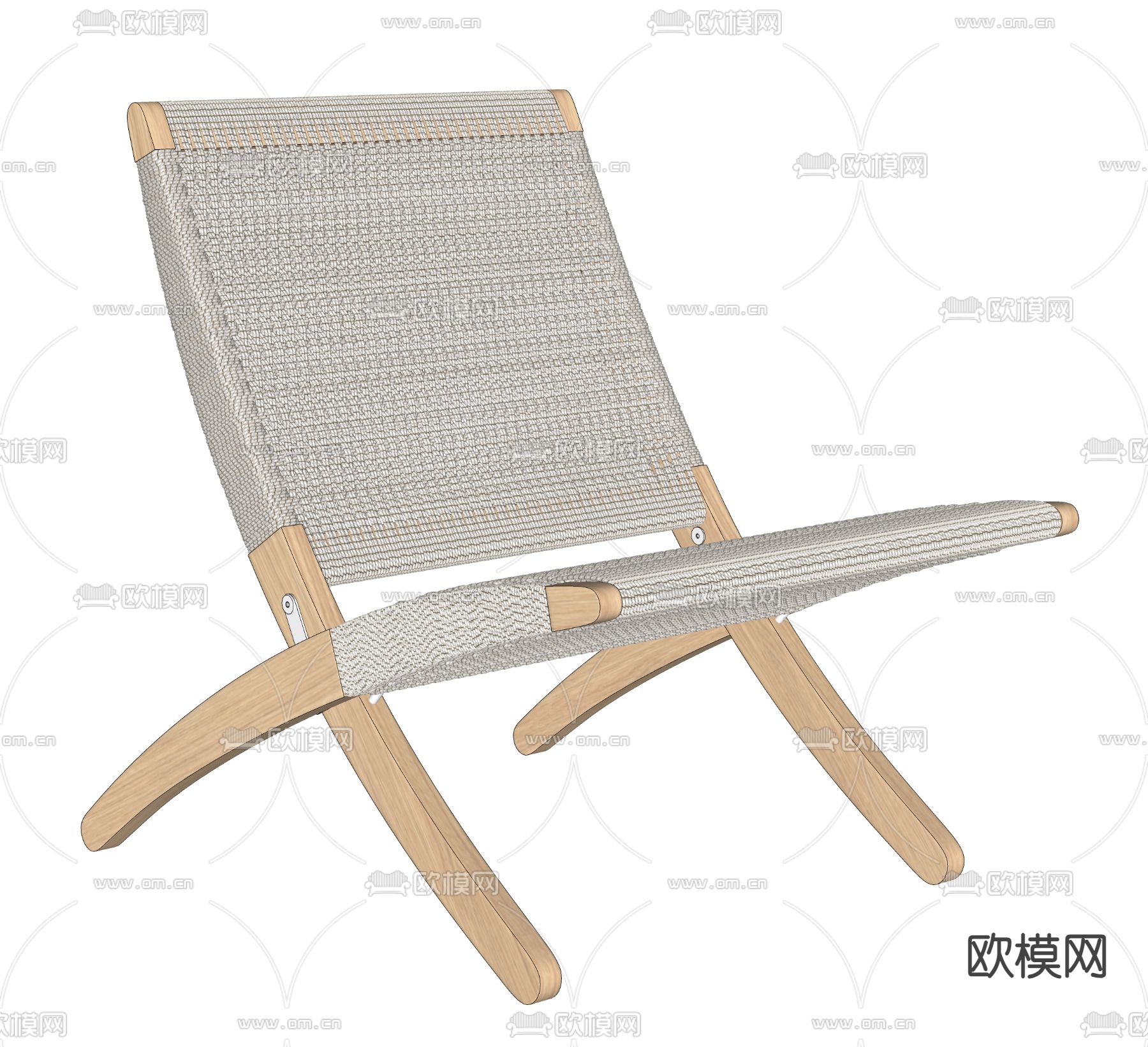 Cuba Chair藤编休闲椅su模型