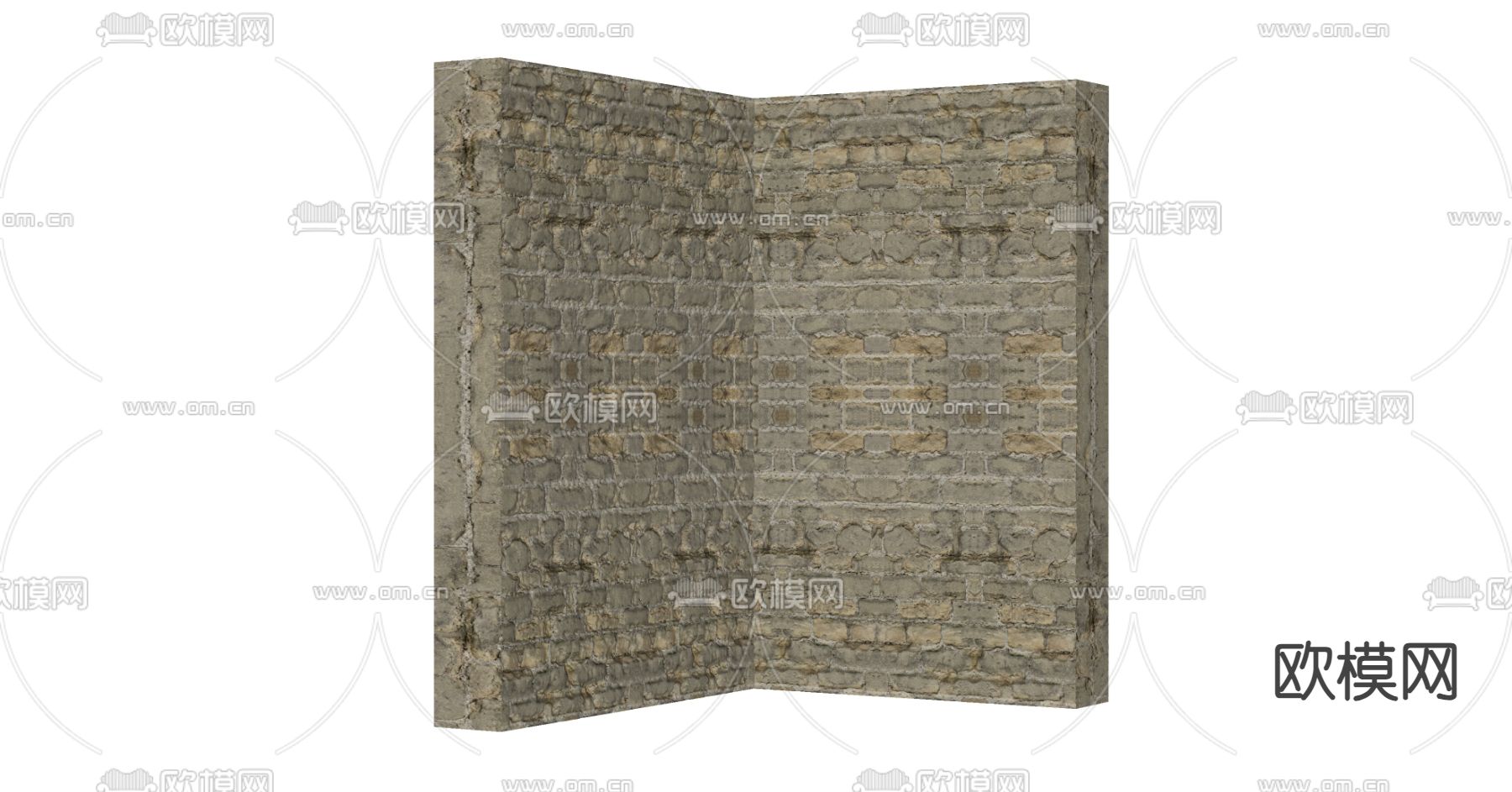 破损墙面 砖墙su模型下载（渲染图2）