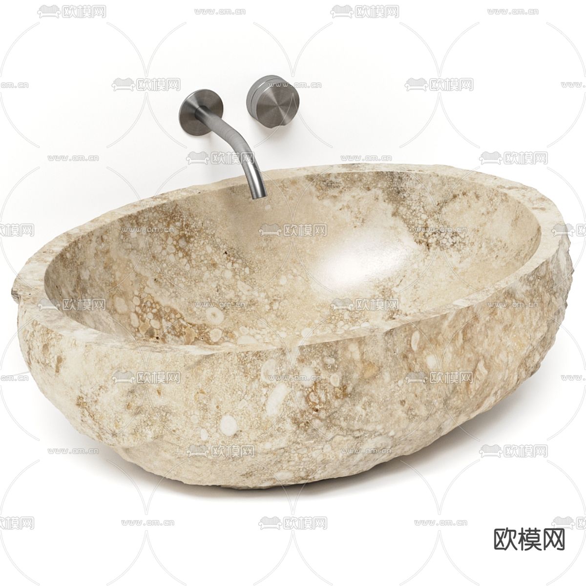 侘寂台上盆 洗面盆su模型下载（渲染图1）
