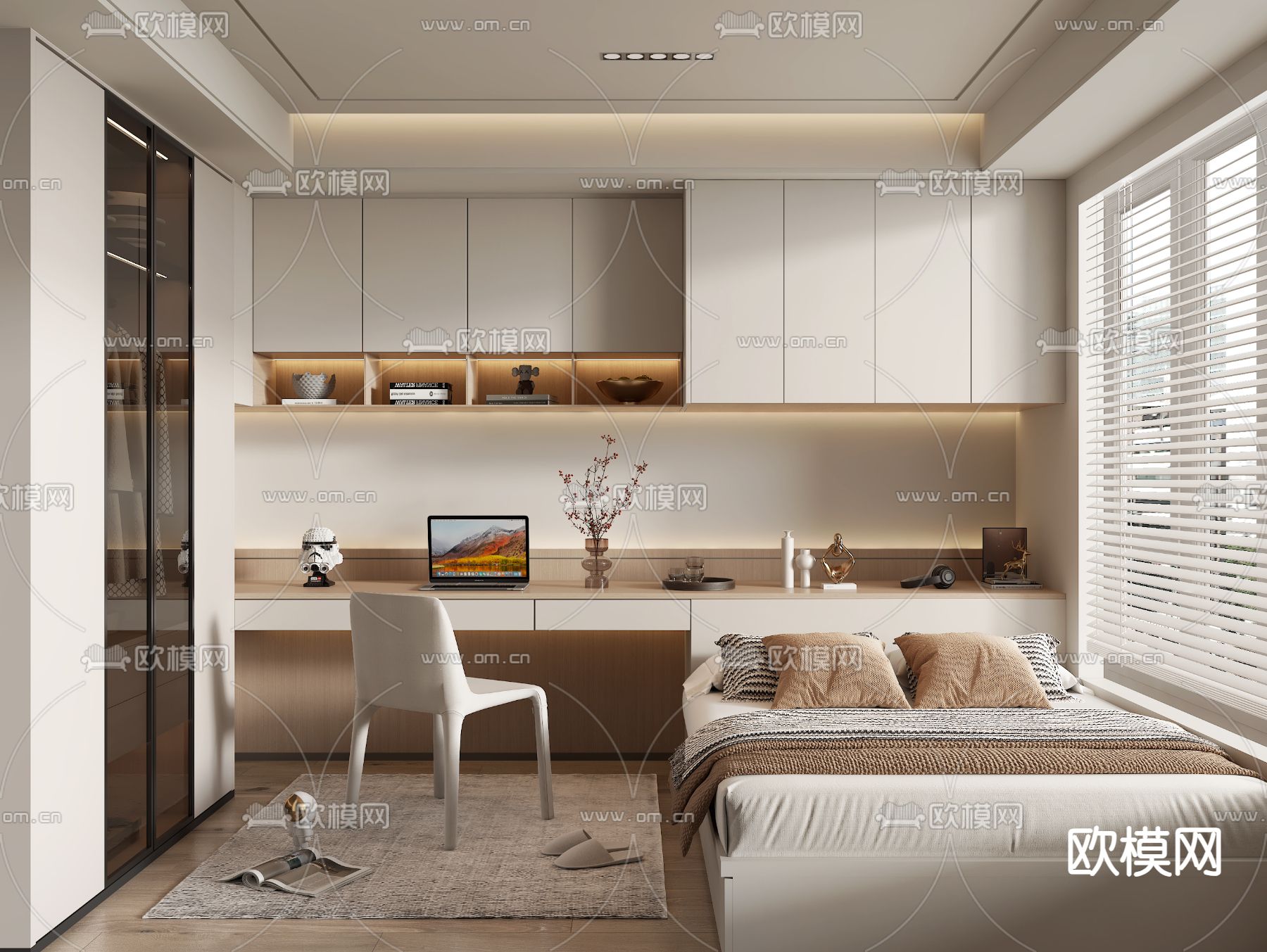 榻榻米卧室 次卧3d模型下载