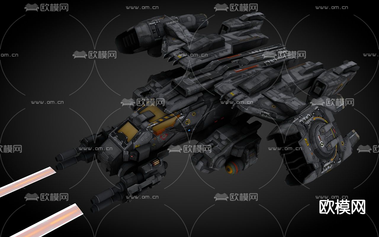 科幻飞行器 宇宙飞船 外星战舰su模型下载（渲染图1）