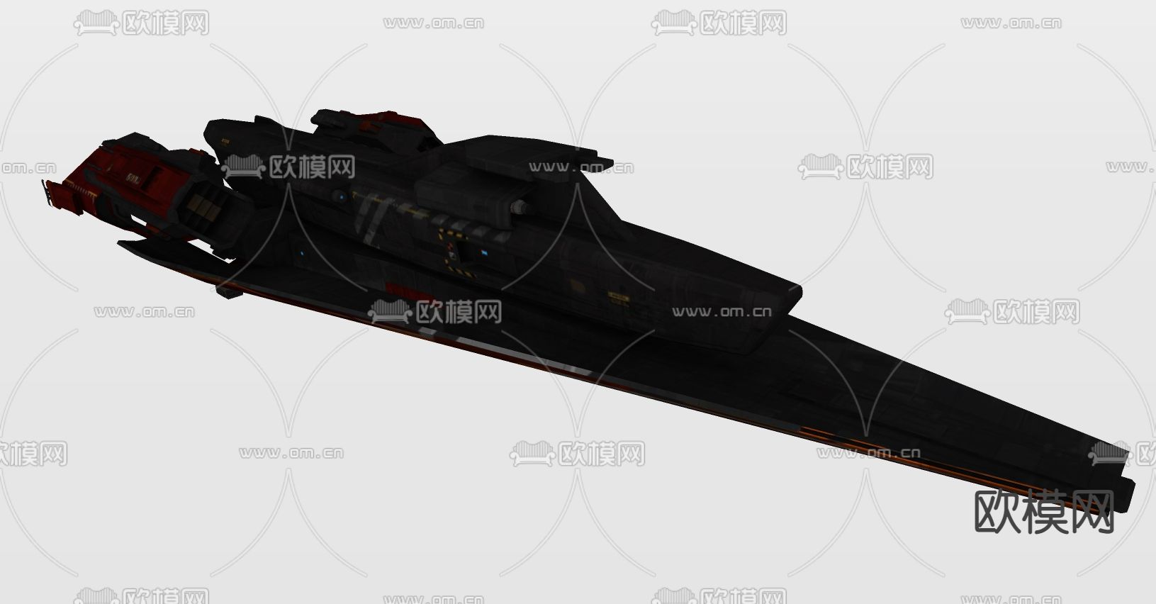 科幻飞行器 宇宙飞船 外星战舰su模型下载（渲染图2）