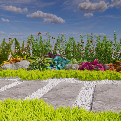  植物花草 花境 地被su模型 