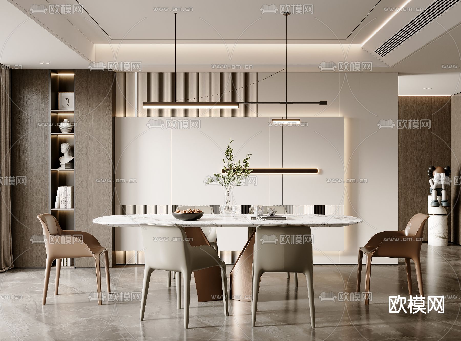 现代餐厅3d模型下载