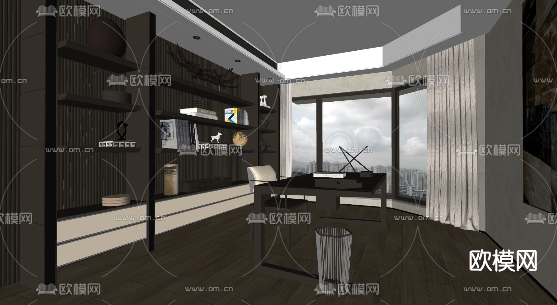梁志天书房su模型下载（渲染图2）