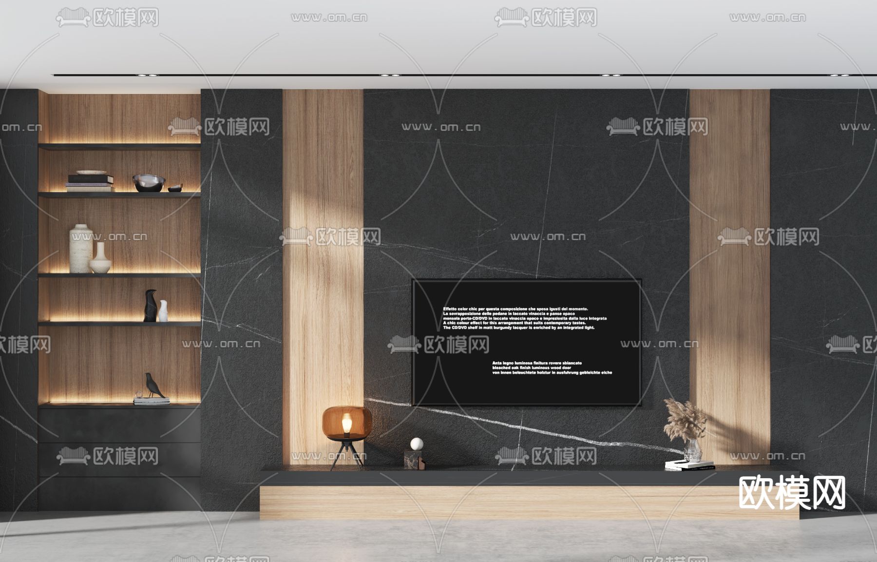 电视背景3d模型下载