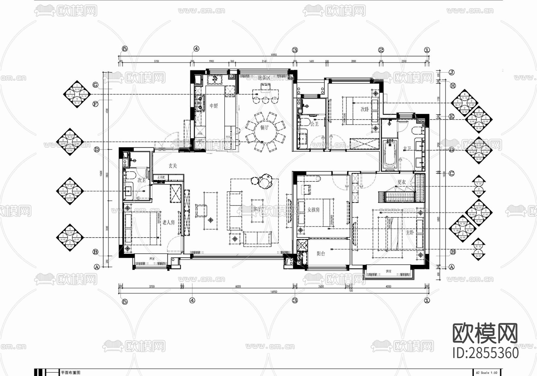 家装cad施工图下载（渲染图1）