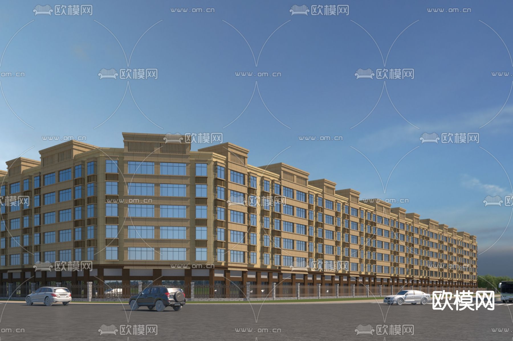 欧式商业建筑su模型下载（渲染图1）