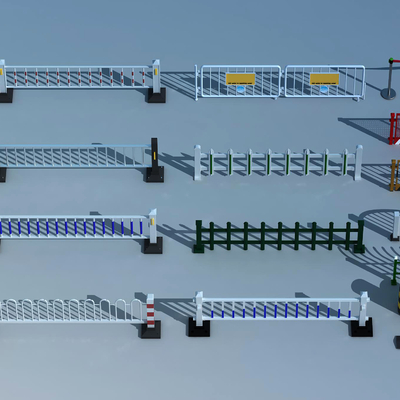  现代路障 路障围栏su模型 