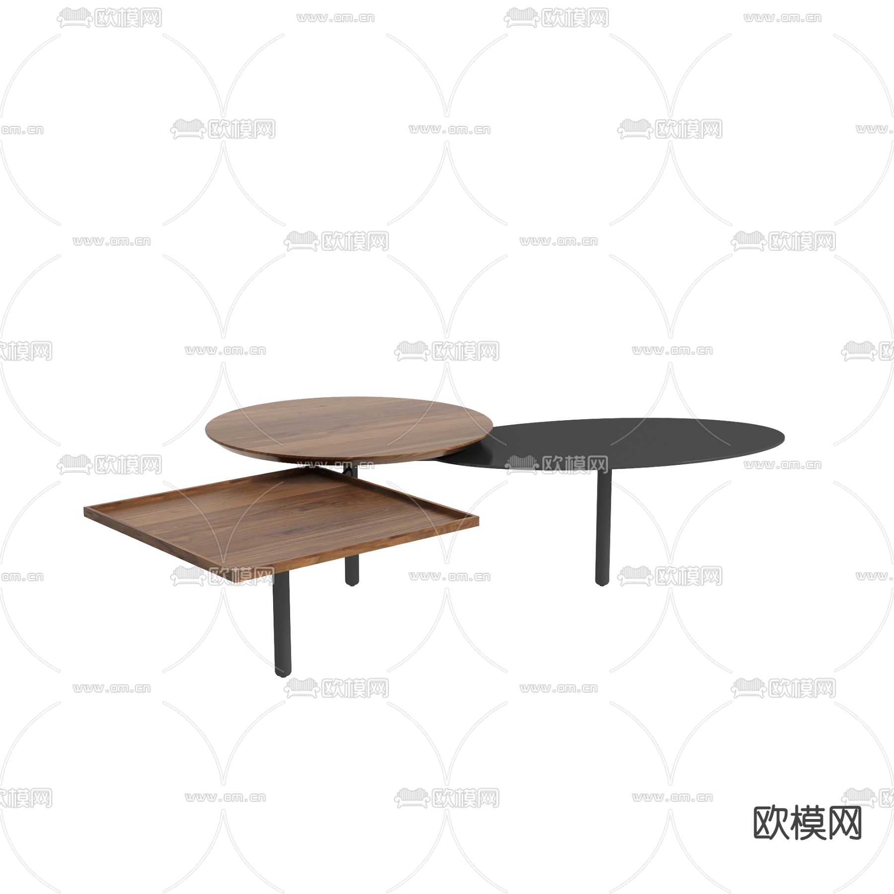 子母茶几3d模型下载