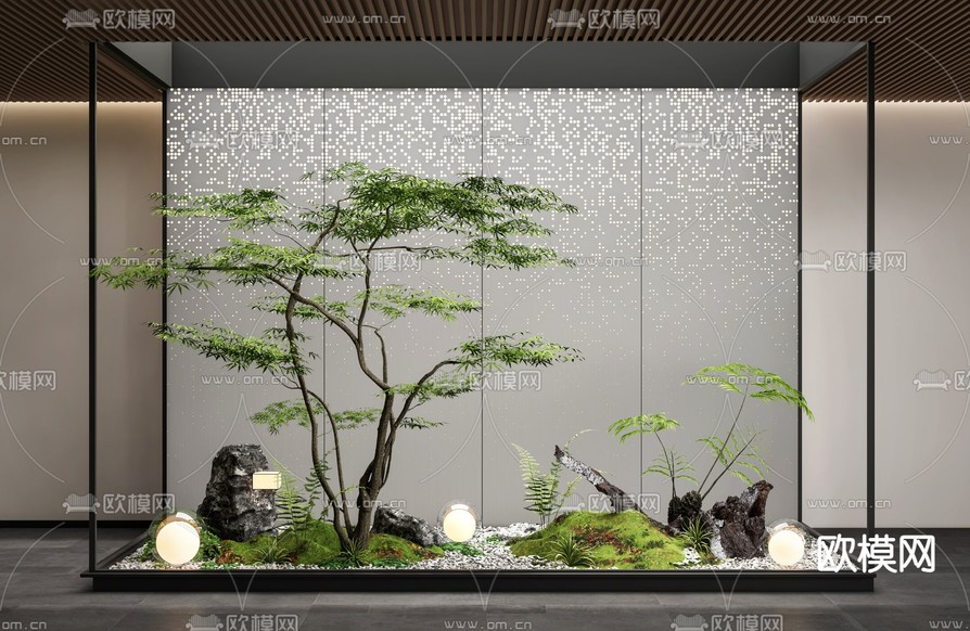 室内造景 植物堆3d模型下载
