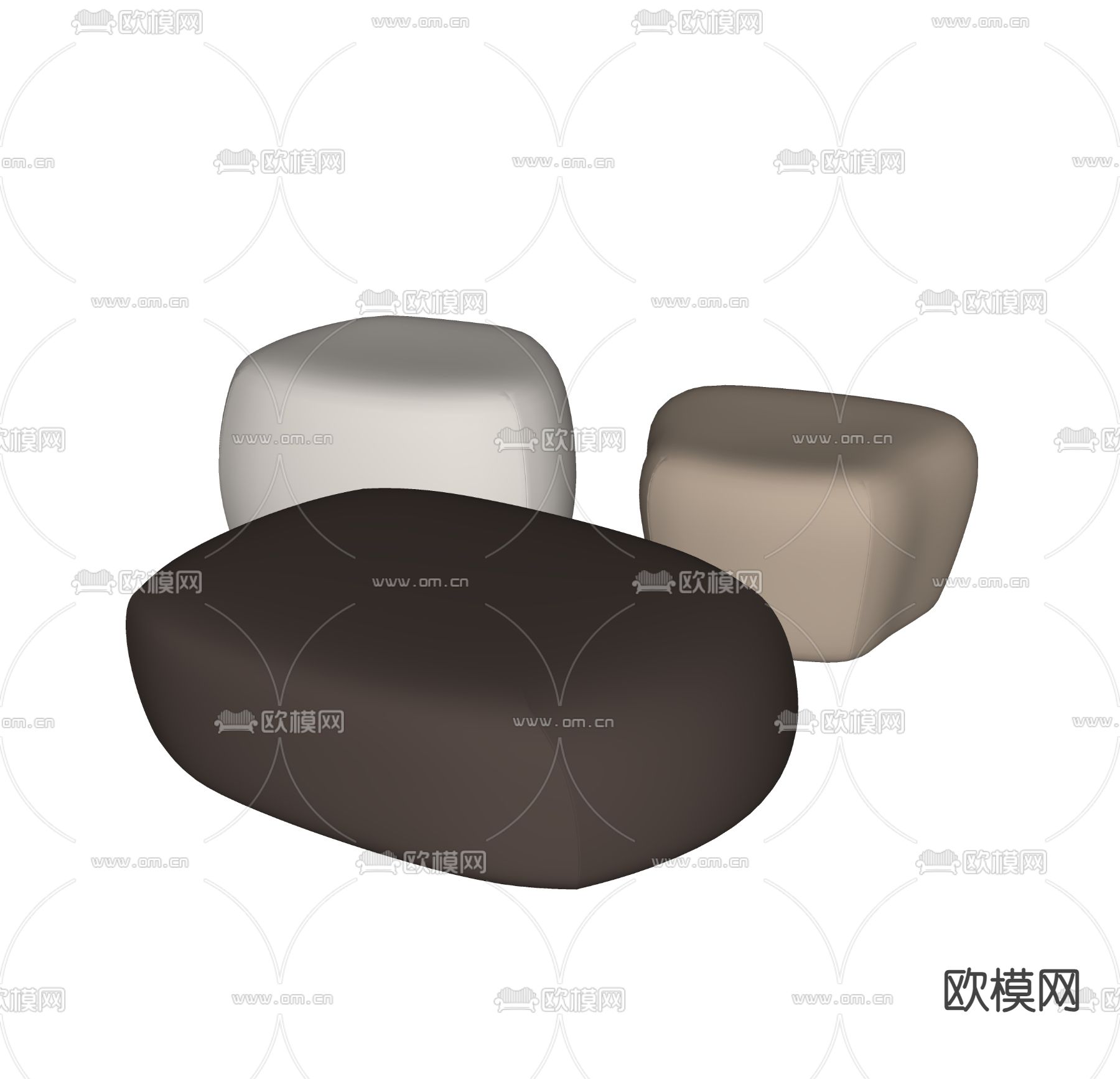 沙发凳 床尾凳 脚踏su模型下载（渲染图2）