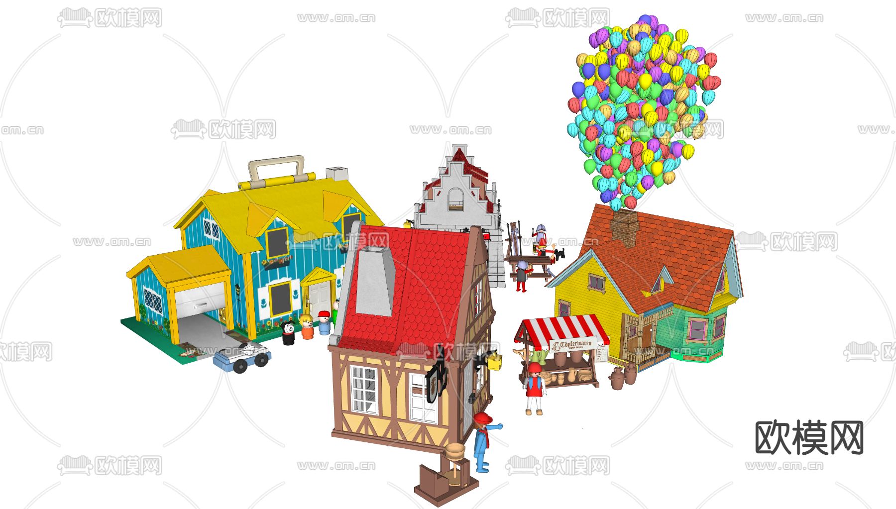 卡通房屋su模型下载（渲染图1）