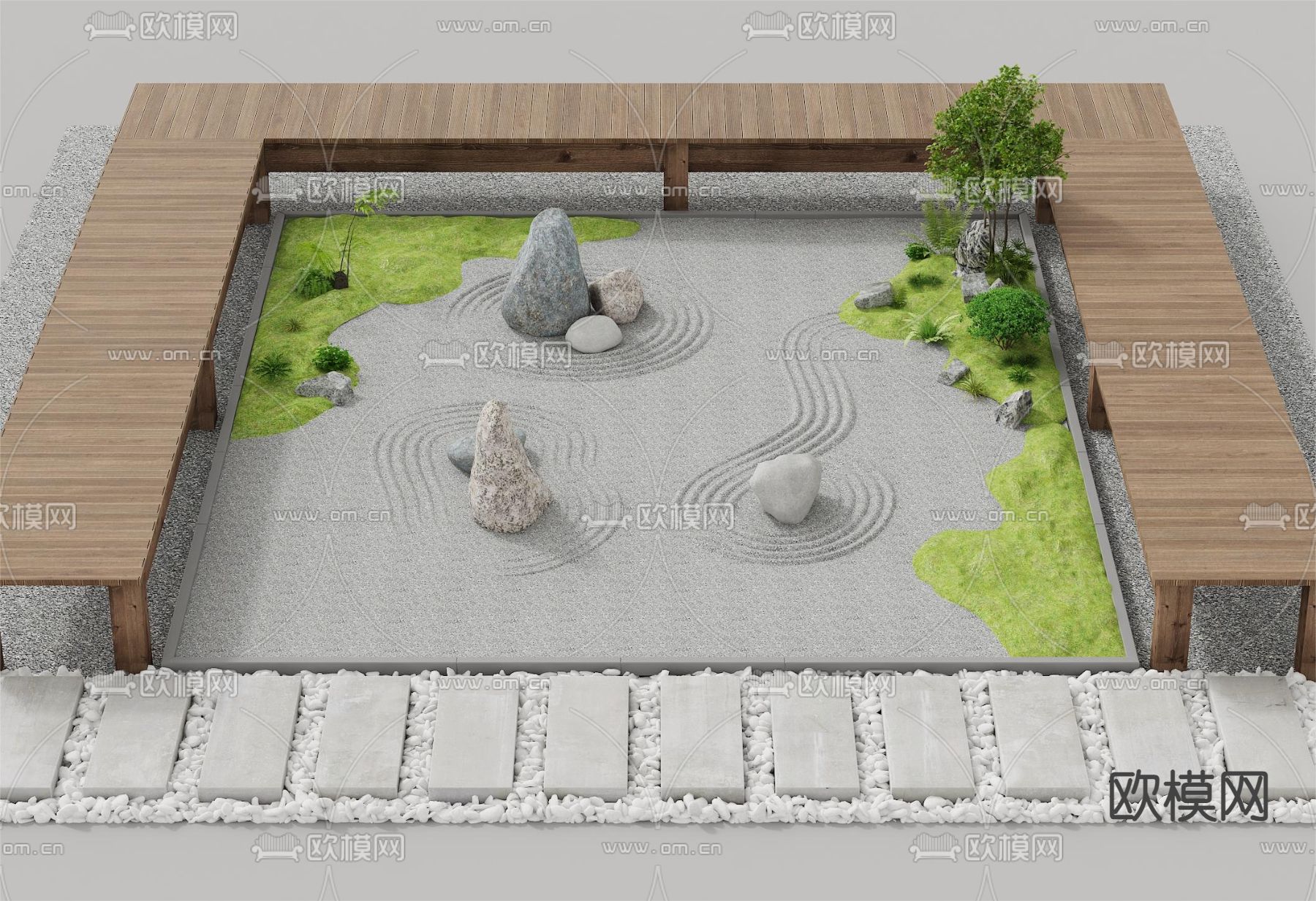 庭院观景桥 小品3d模型下载