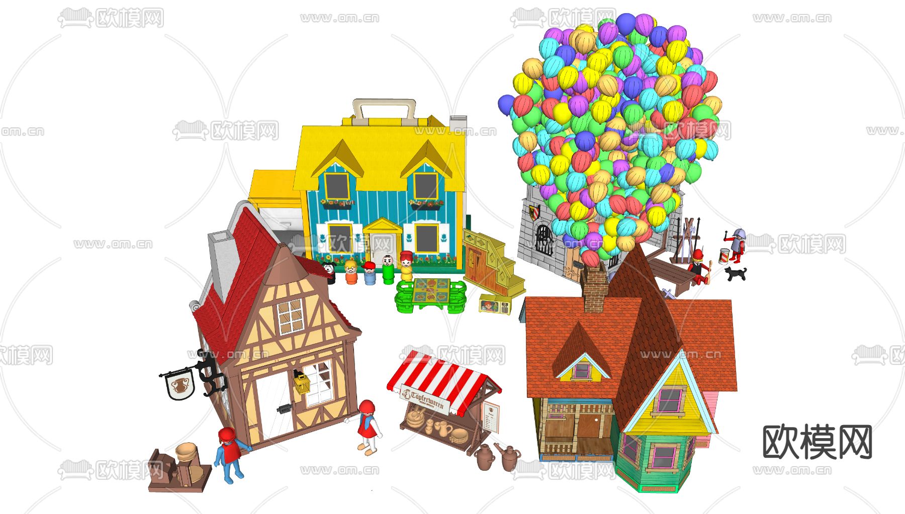 卡通房屋su模型下载（渲染图2）