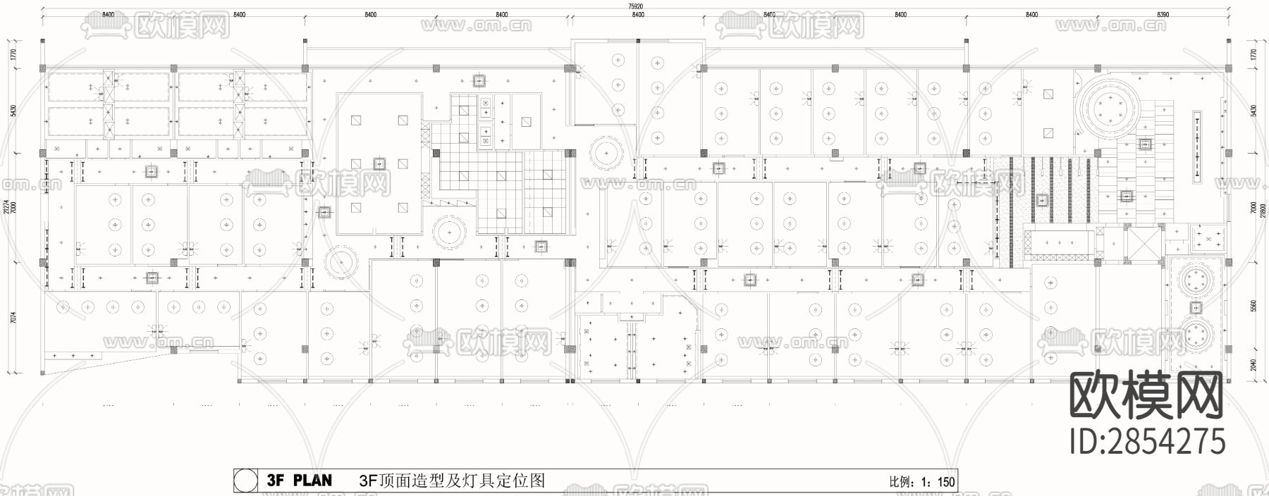 洗浴中心cad施工图下载（渲染图2）
