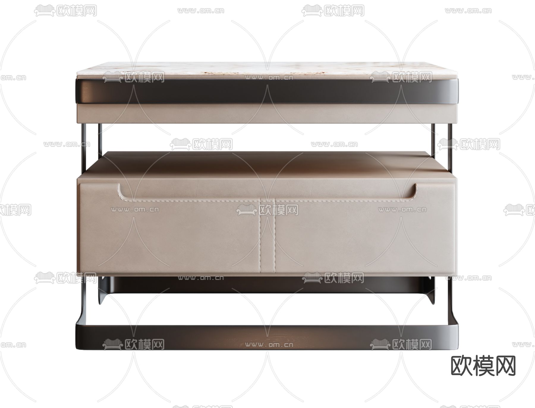 Poliform 皮革床头柜3d模型下载（渲染图2）