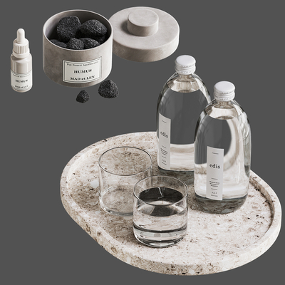  水杯 茶具 玻璃瓶su模型 