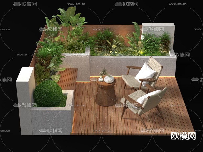 花坛 花池 植物堆3d模型下载