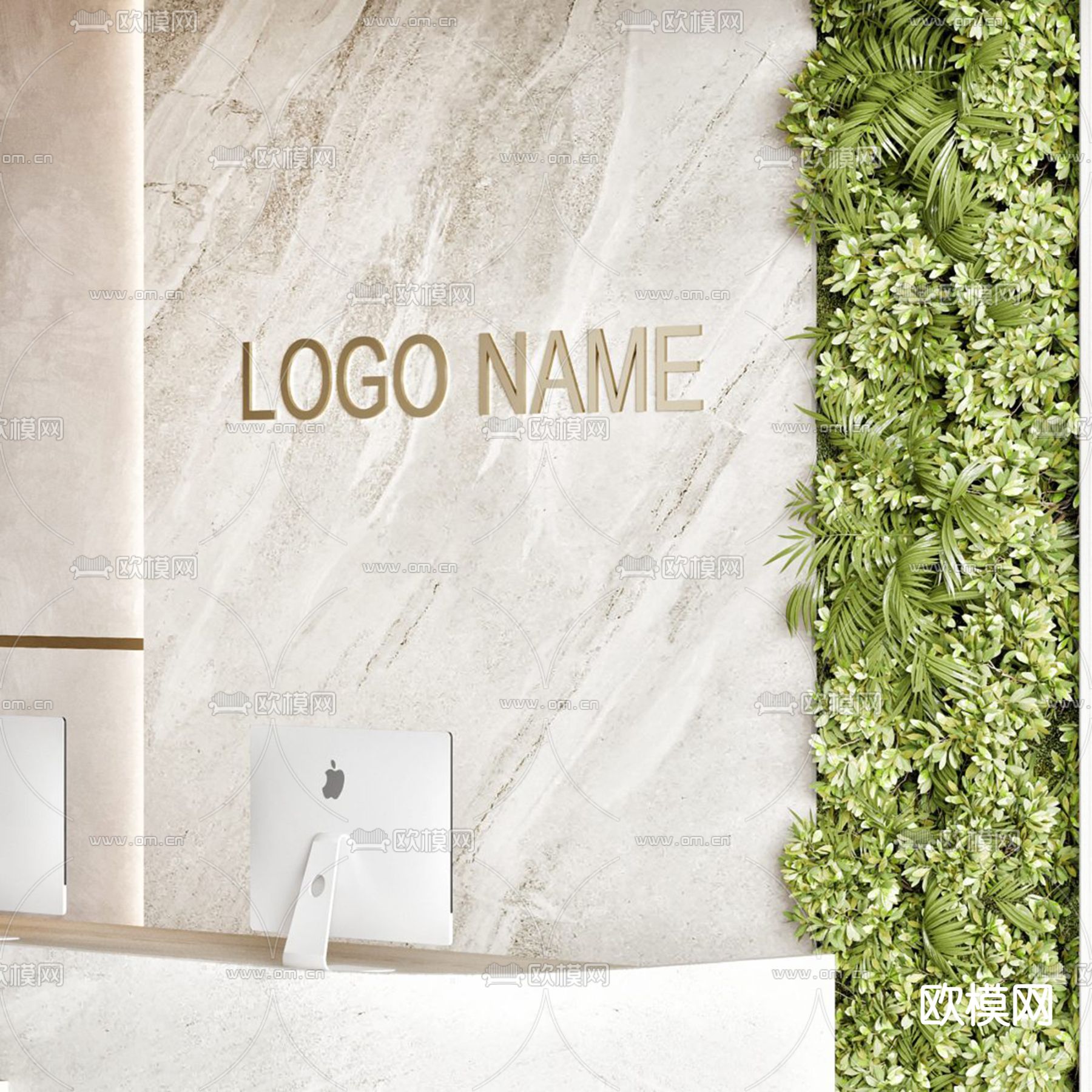 前台 接待台3d模型下载（渲染图4）