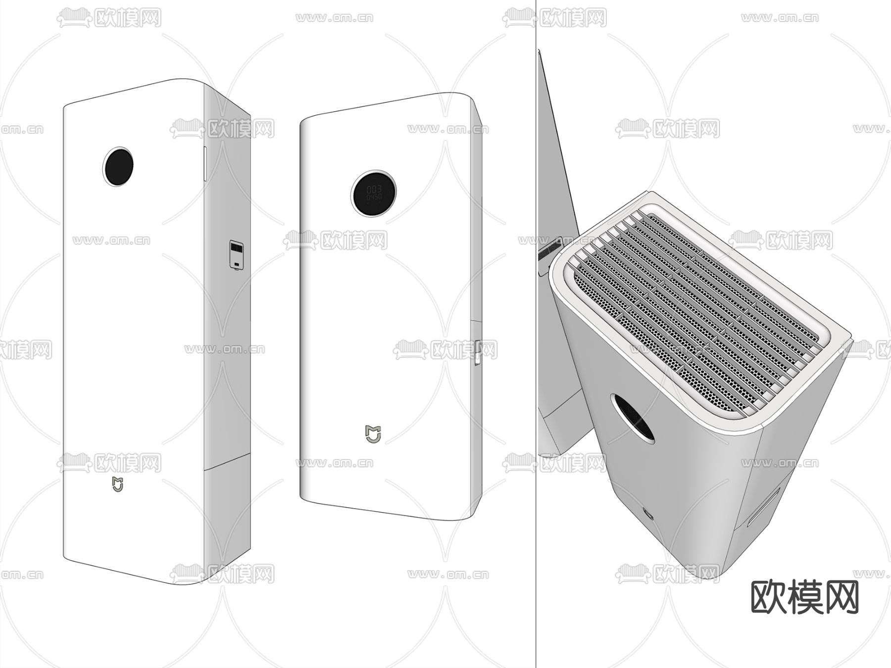 米家新风机su模型下载（渲染图2）