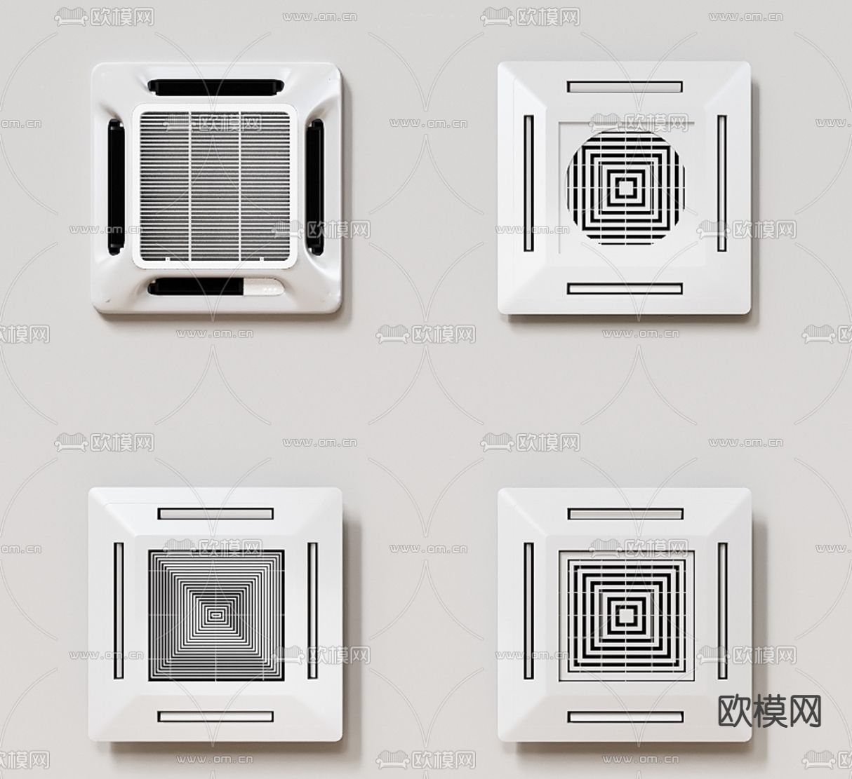 空调风口su模型下载（渲染图1）