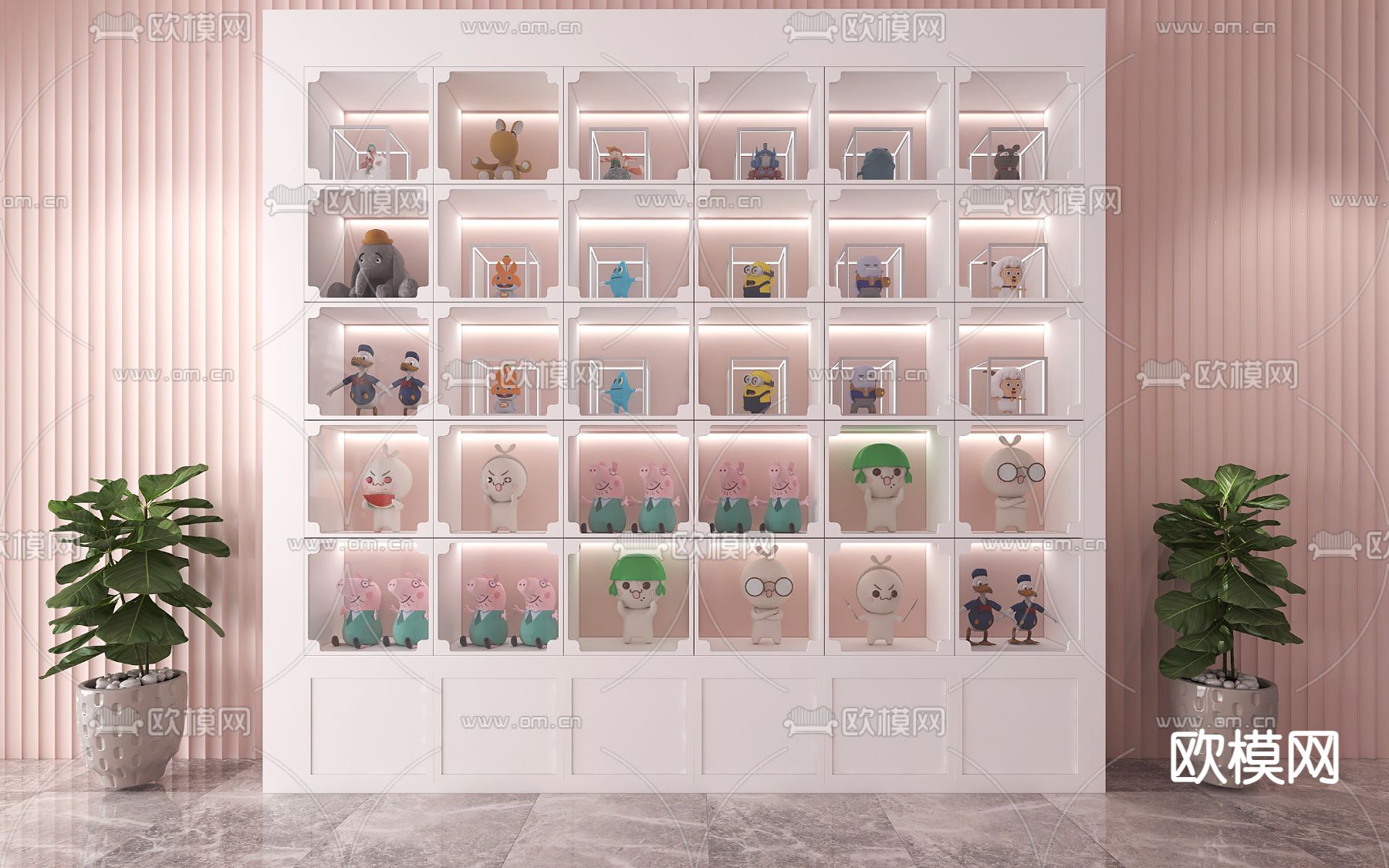 装饰柜 展柜 玩具柜 手办柜 展示柜3d模型下载