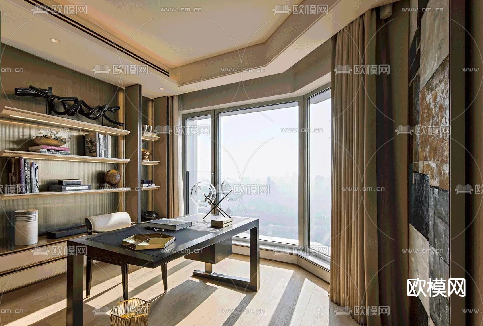 梁志天书房su模型下载（渲染图1）