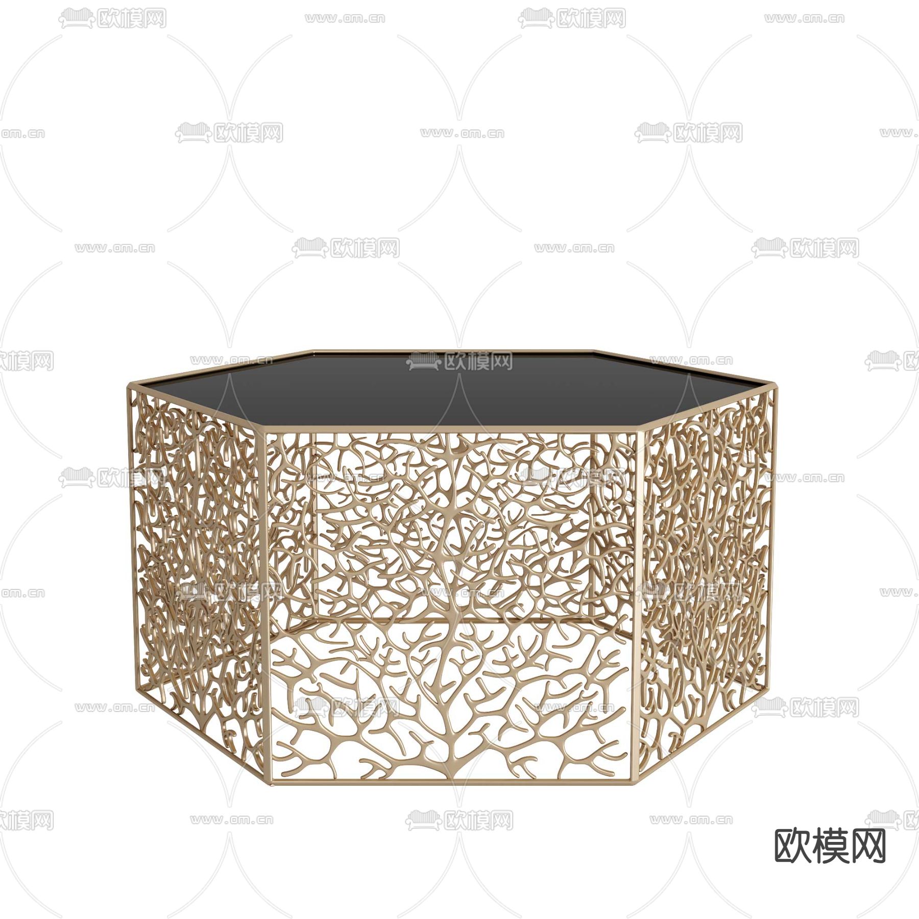 轻奢茶几3d模型下载