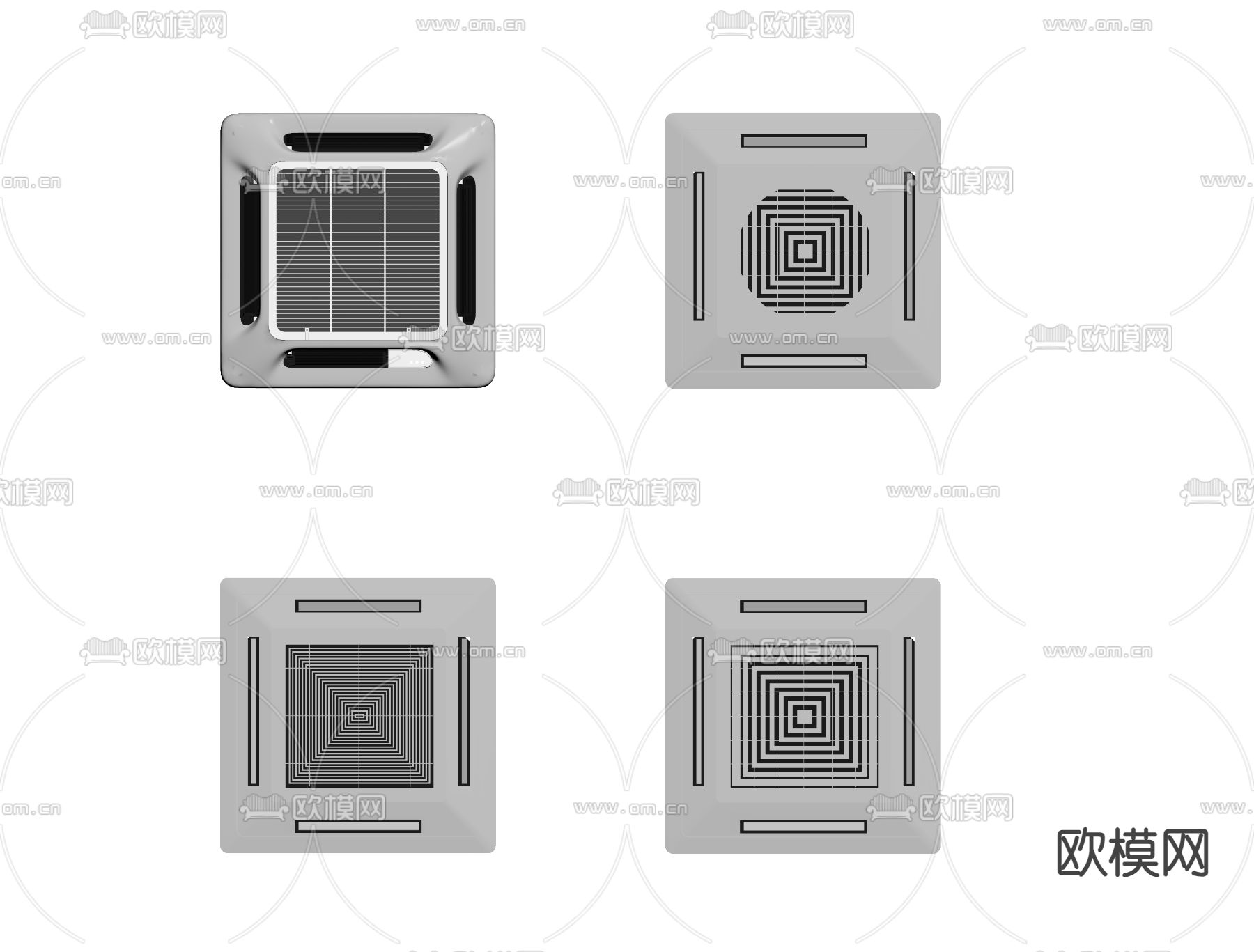 空调风口su模型下载（渲染图2）