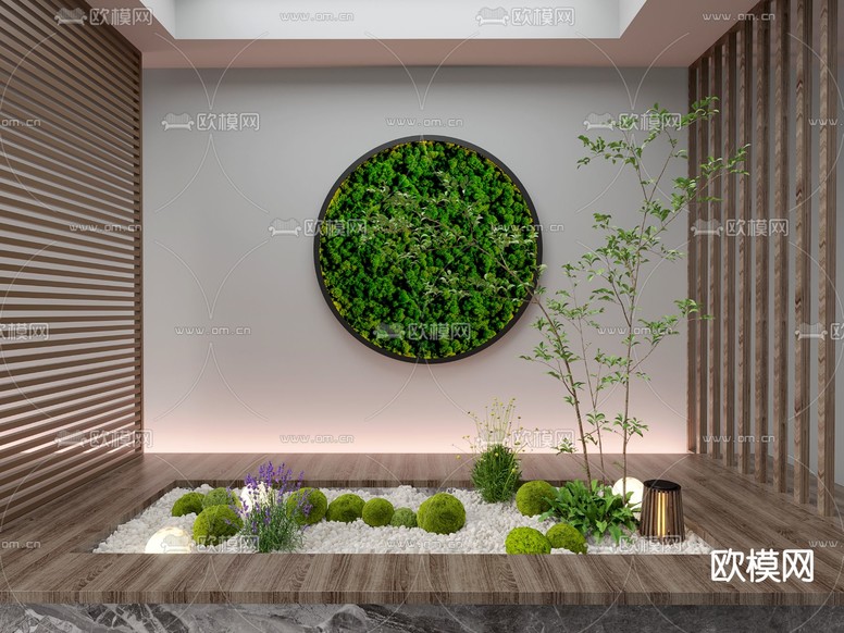 室内造景 植物堆3d模型下载