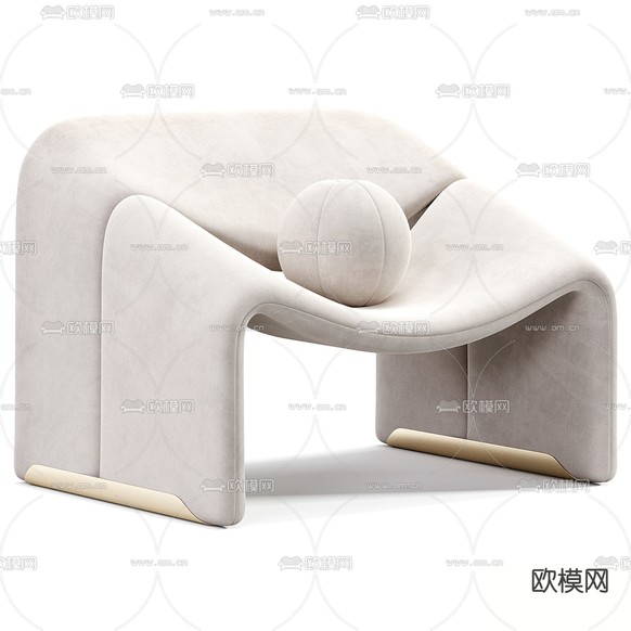 Pierre休闲椅 螃蟹椅3d模型下载(渲染图2)