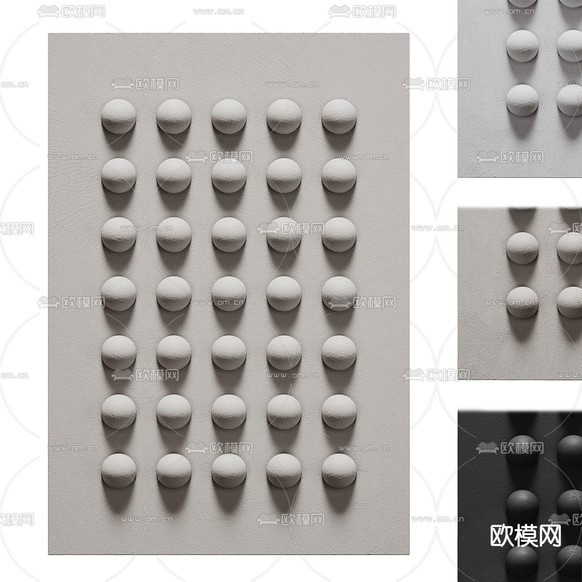 侘寂画 装饰画 立体画 抽象画3d模型下载(渲染图1)