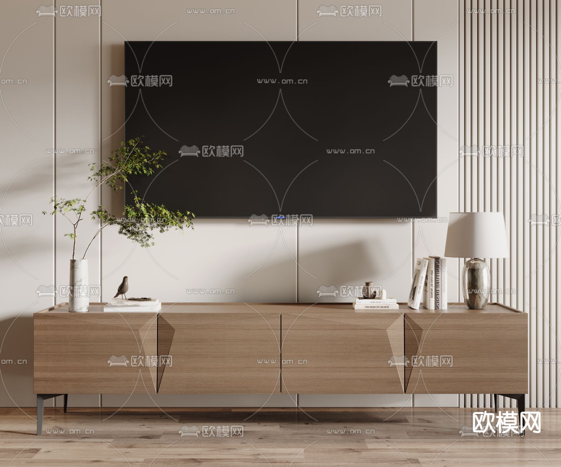 现代电视柜3d模型下载