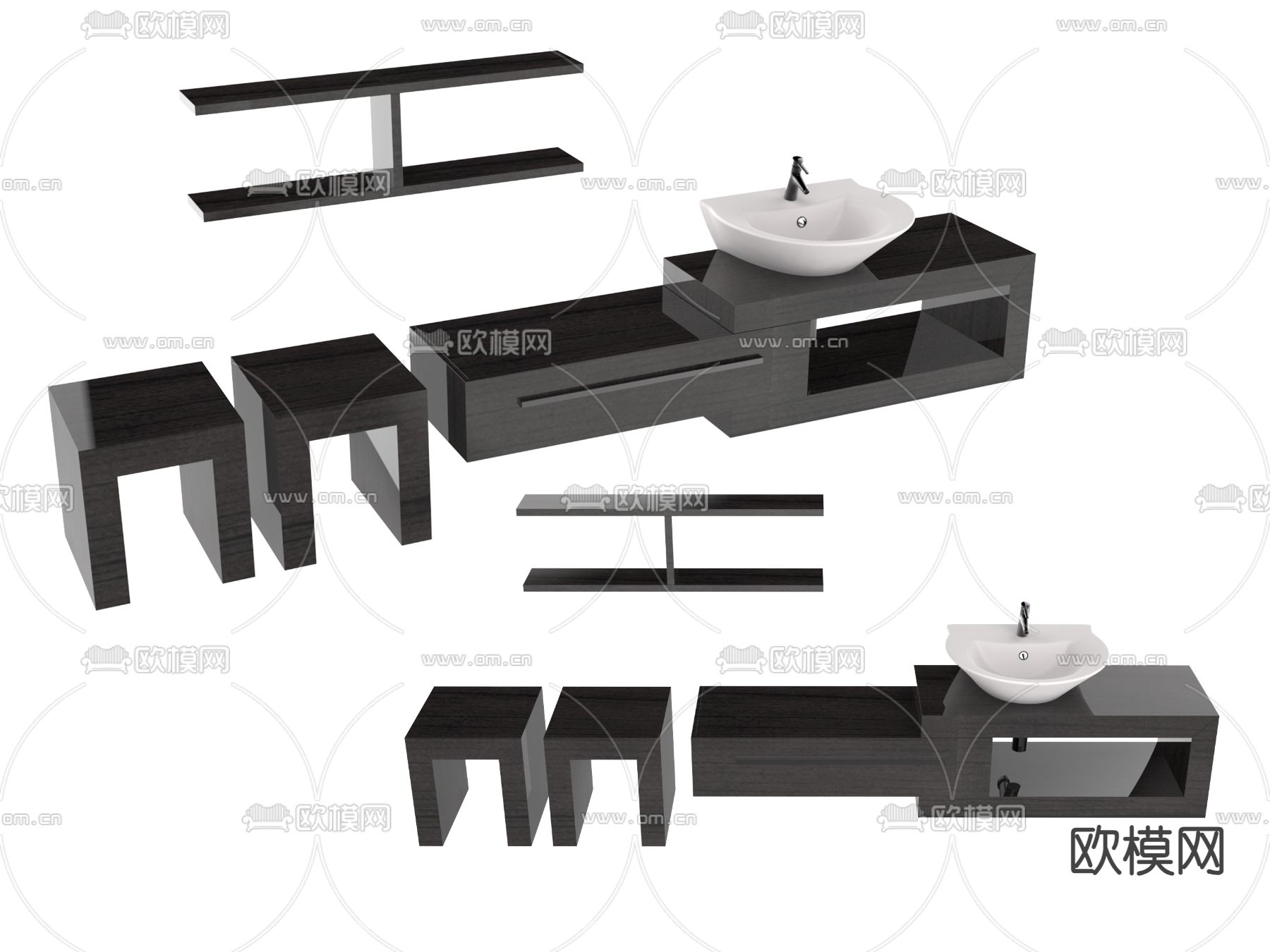 卫浴洗手台su模型下载（渲染图1）