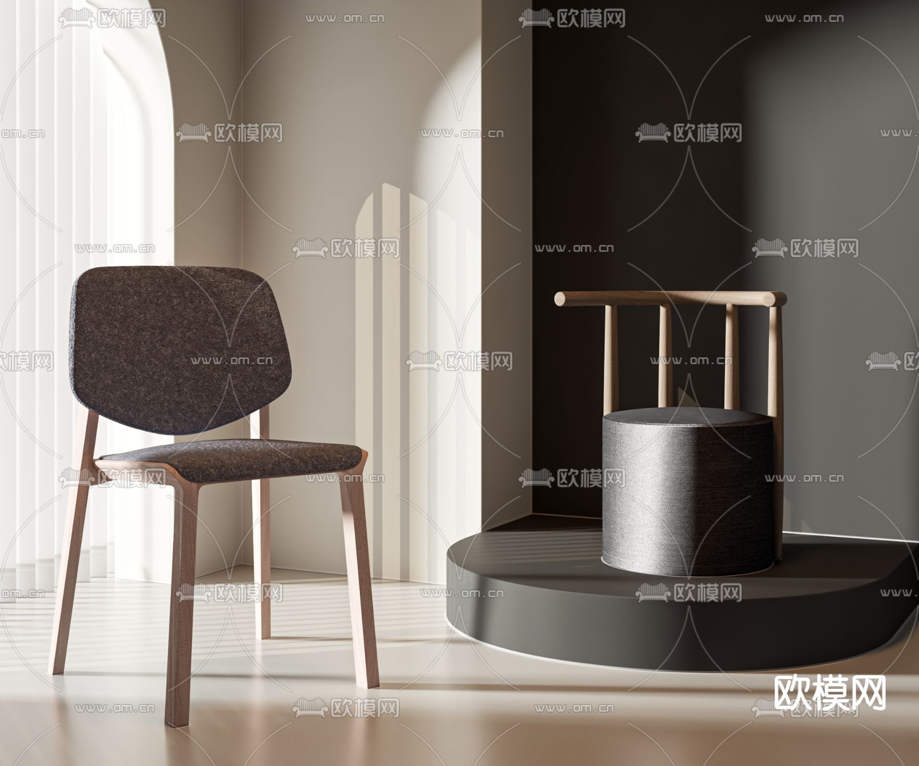 创意椅子 餐椅 圈椅3d模型下载